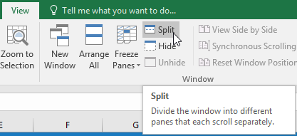 microsoft excel for mac split screen in multiple places