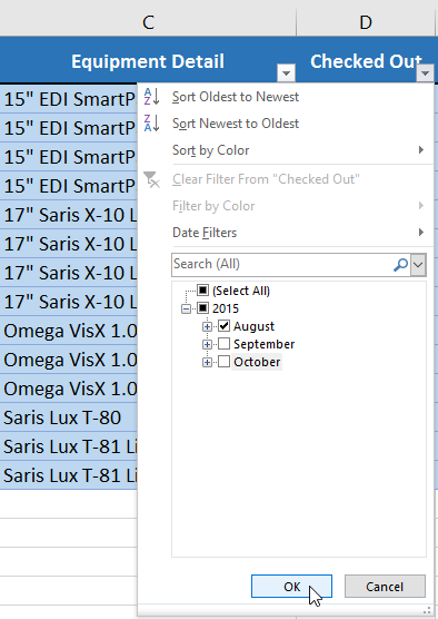 Excel 16 Filtering Data