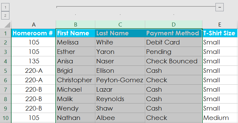 Excel: Groups and Subtotals