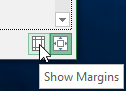 The Show Margins view button.