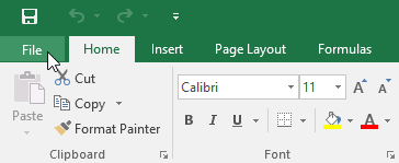 Tab File pada ribbon