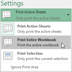 choosing Print Entire Workbook