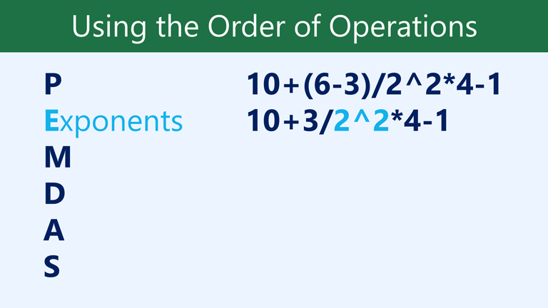 E даража көрсөткүчтөрү: 10 + 3/2 ^ 2 * 4-1