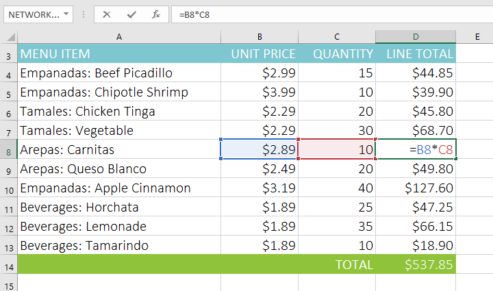 relative cell reference excel 2016 add