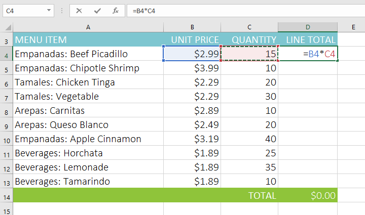 Excel 2016 Relative and Absolute Cell References