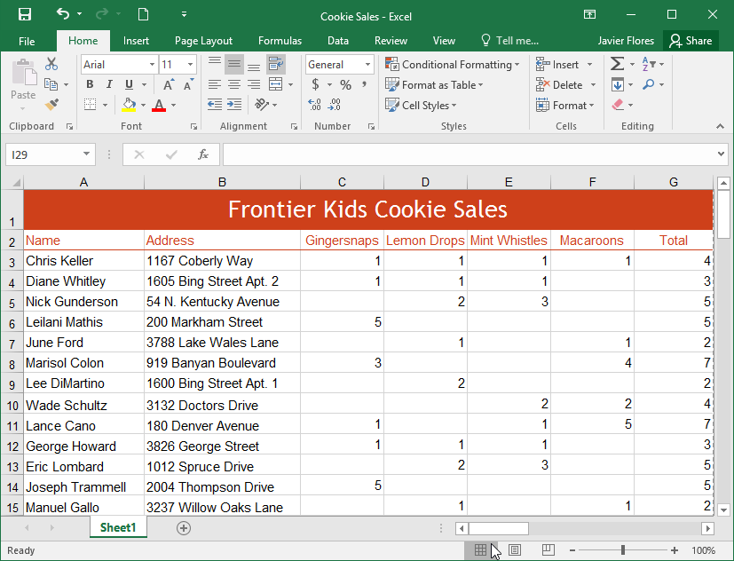 using the quick analysis tool in excel 2016