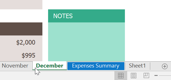 the worksheet color more obvious when unselected