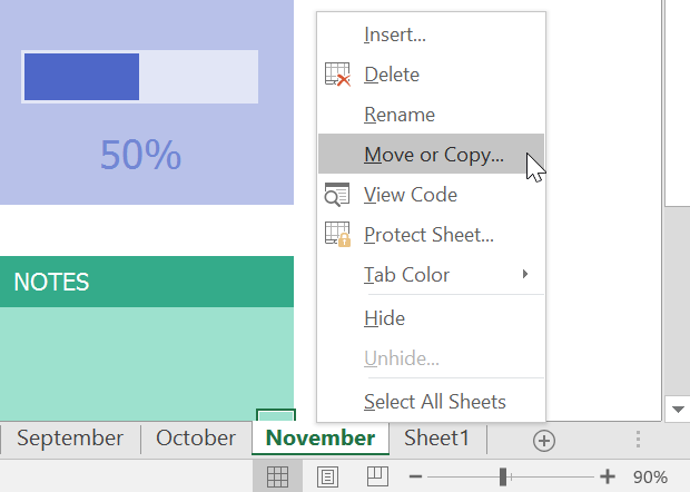 memilih perintah Move atau Copy