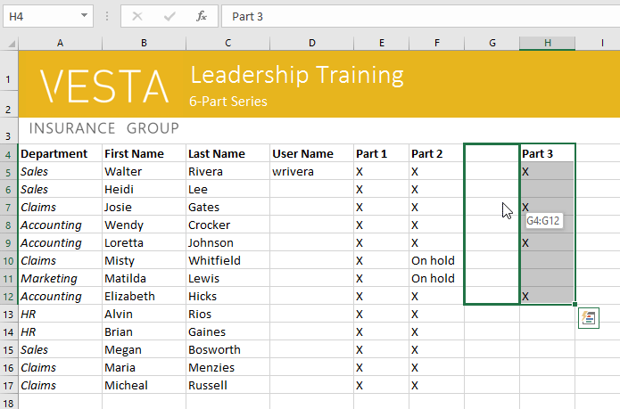 Excel 2016: Cell Basics