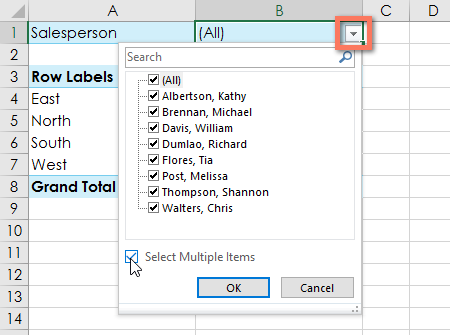 enabling select multiple items