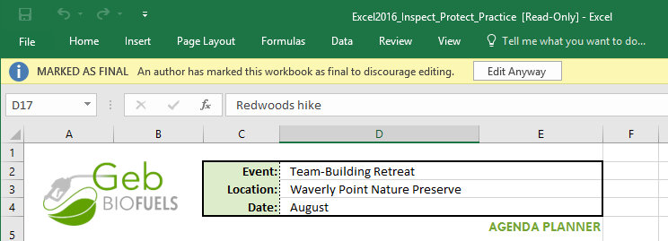 where is the document inspector in excel 2016