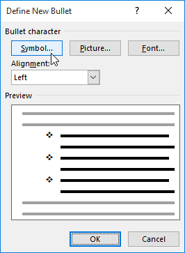 Mengklik tombol Symbol