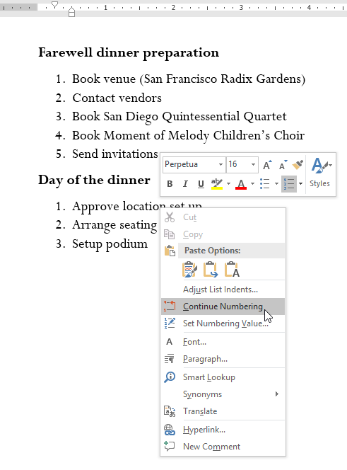 ms word list indents