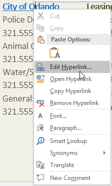 how to create a hyperlink in word 2016