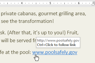 create a hyperlink in word 2016