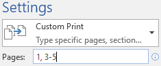 Setting pages to print