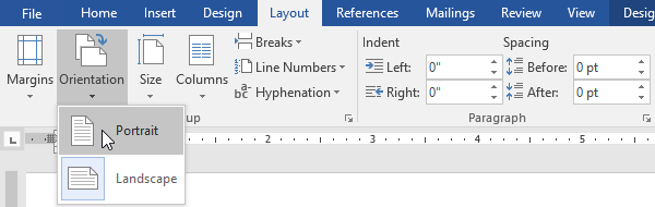 how do i change the default view in word 2016