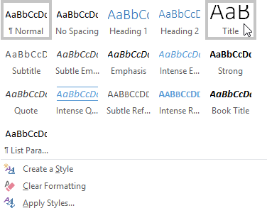 zastosowanie stylu tytułu