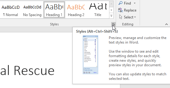 how to change the style set in word