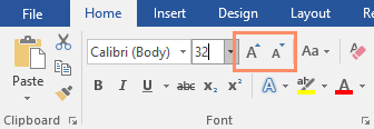 Perintah Grow Font dan Shrink Font