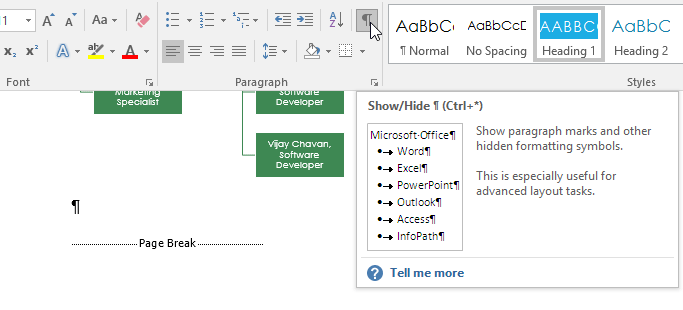 how to set page breaks in word 2016