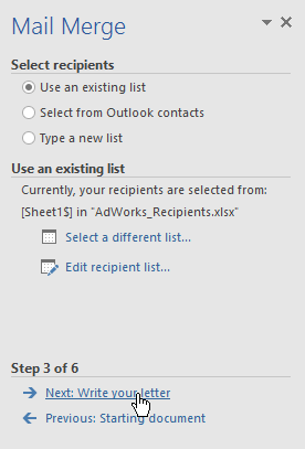 menyelesaikan Step 3 dari gabungan surat