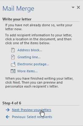 menyelesaikan step 4 dari gabungan surat