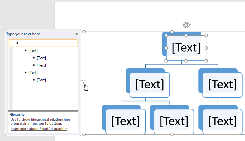 opening the text pane