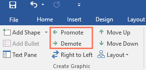 the Promote and Demote commands