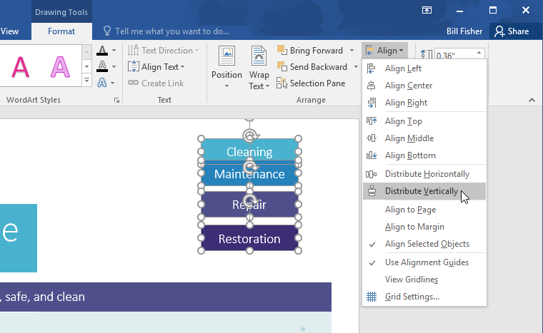 how to center text in word shortcut