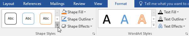 Mengklik panah drop-down More