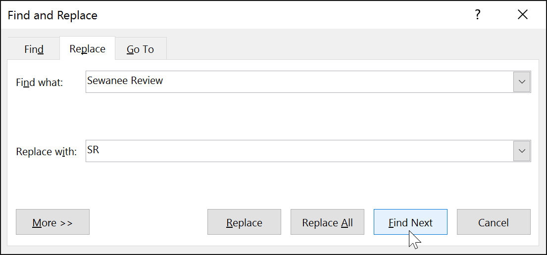 word replace model for tagscanner