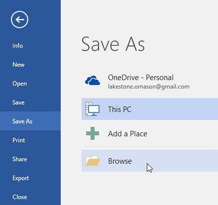 Word: Saving and Sharing Documents