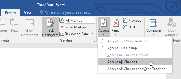 what is tracking in word document