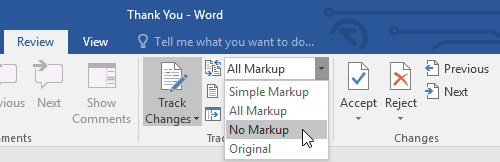 Word 2016 Track Changes And Comments