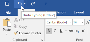 how to undo typing over words