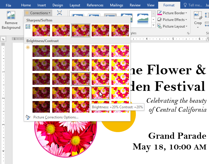 how to compress pictures in word 2016