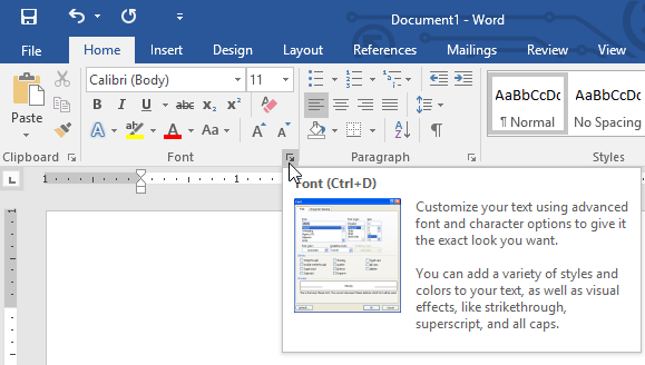 ms word toolbar icons