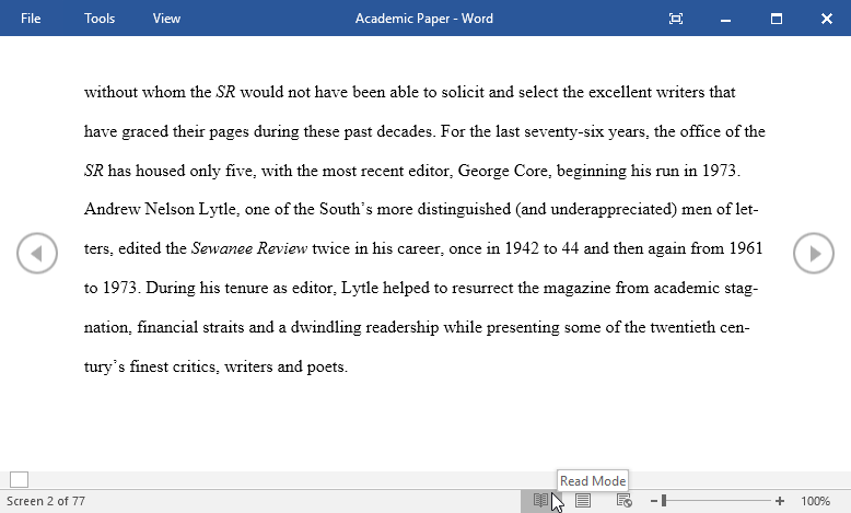 read text in microsoft word for mac