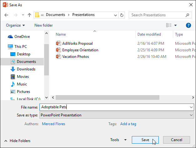 powerpoint file extension