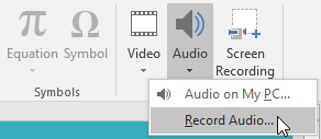 Clicking Record Audio