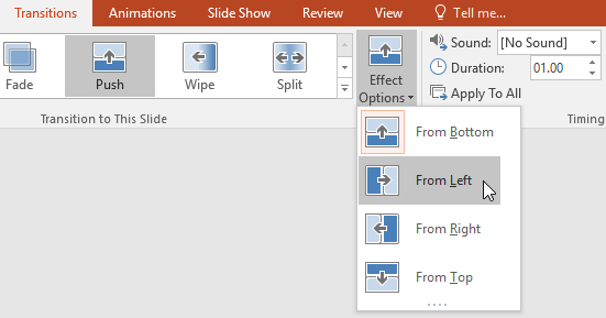 PowerPoint: Applying Transitions