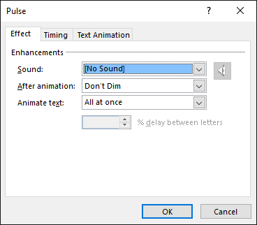 The Effect Options dialog box
