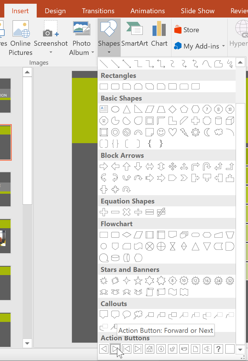 office 2016 for mac insert shapes disabled