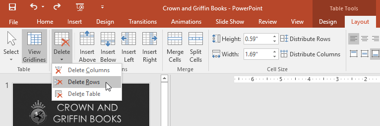 what is a column in powerpoint