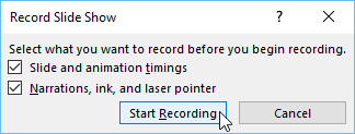 setting the record presentation options
