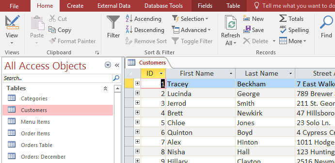 Access 2016: Working with Tables