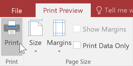 Clicking the Print command