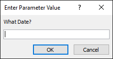 A prompt in a parameter query