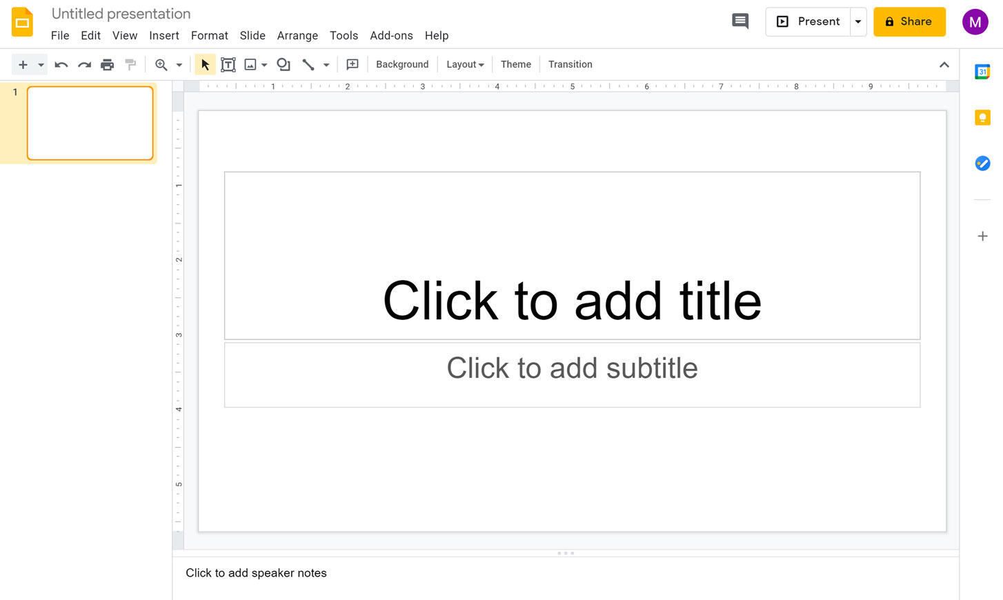 writing on google slides in presentation mode